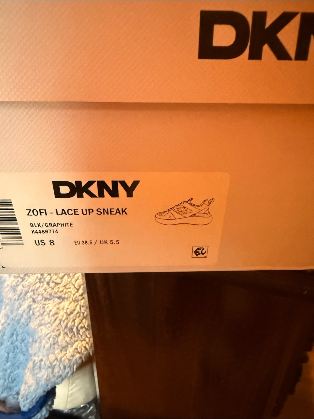 DKNY Zofi Lace Up Sneaker - Black/Graphite